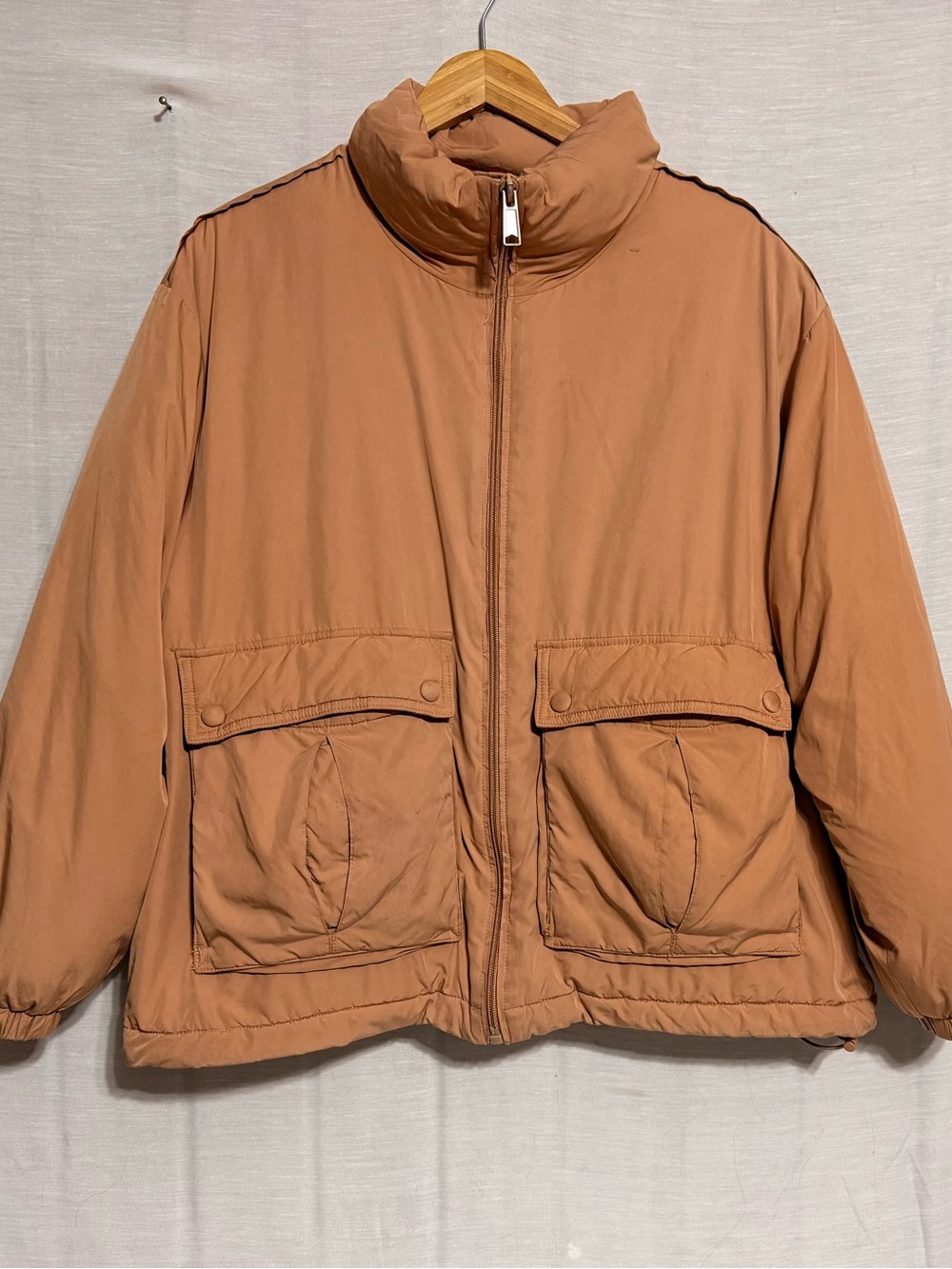 We The Free Free People Tan Utility Puffer Jacket Size Small